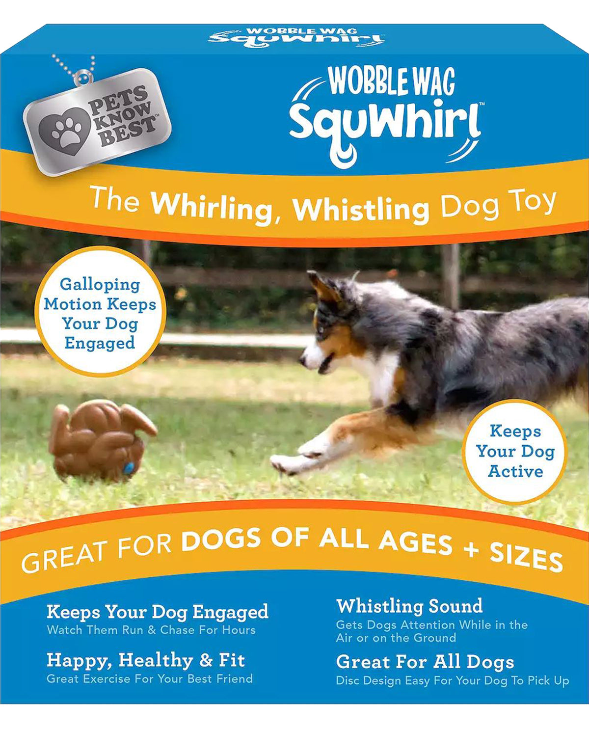 Wobble Wag Squwhirl Whistling Dog Toy