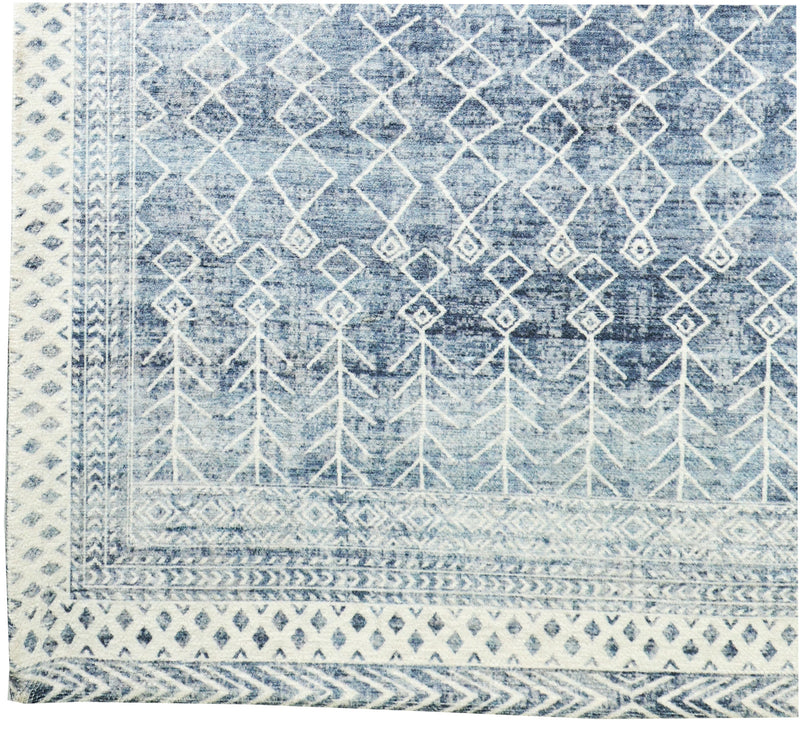 Elenora Set of Two Decorative Area Rugs - Blue & Cream Aztec