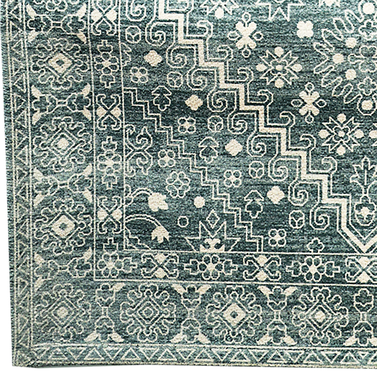 Elenora Set Of Two Area Rugs - Green & Cream