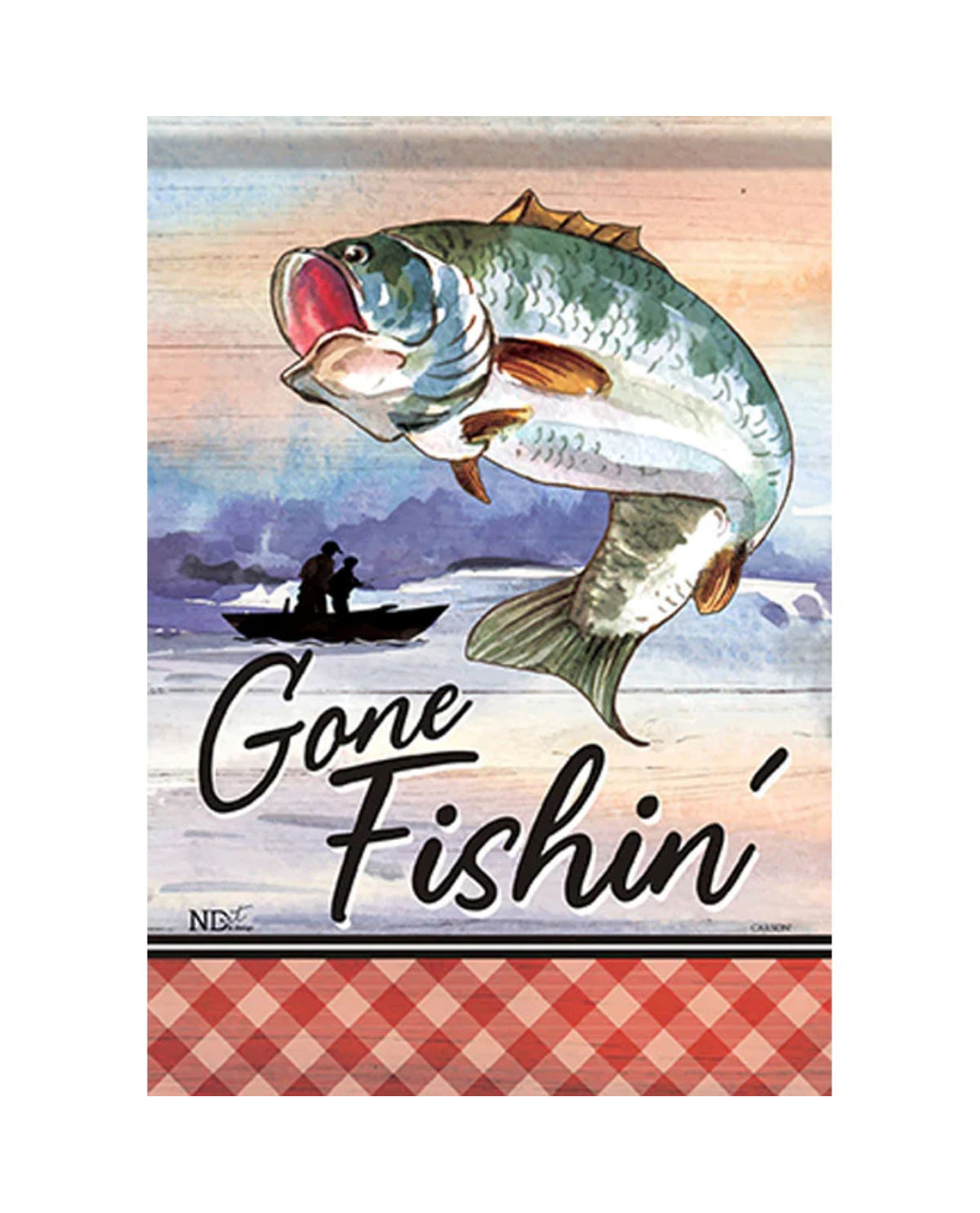 Gone Fishing Garden Flag