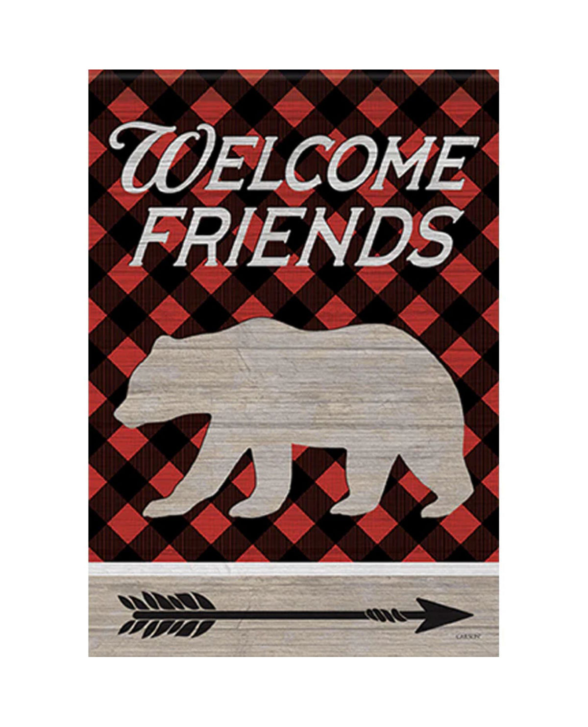 Welcome Friends Bear Garden Flag