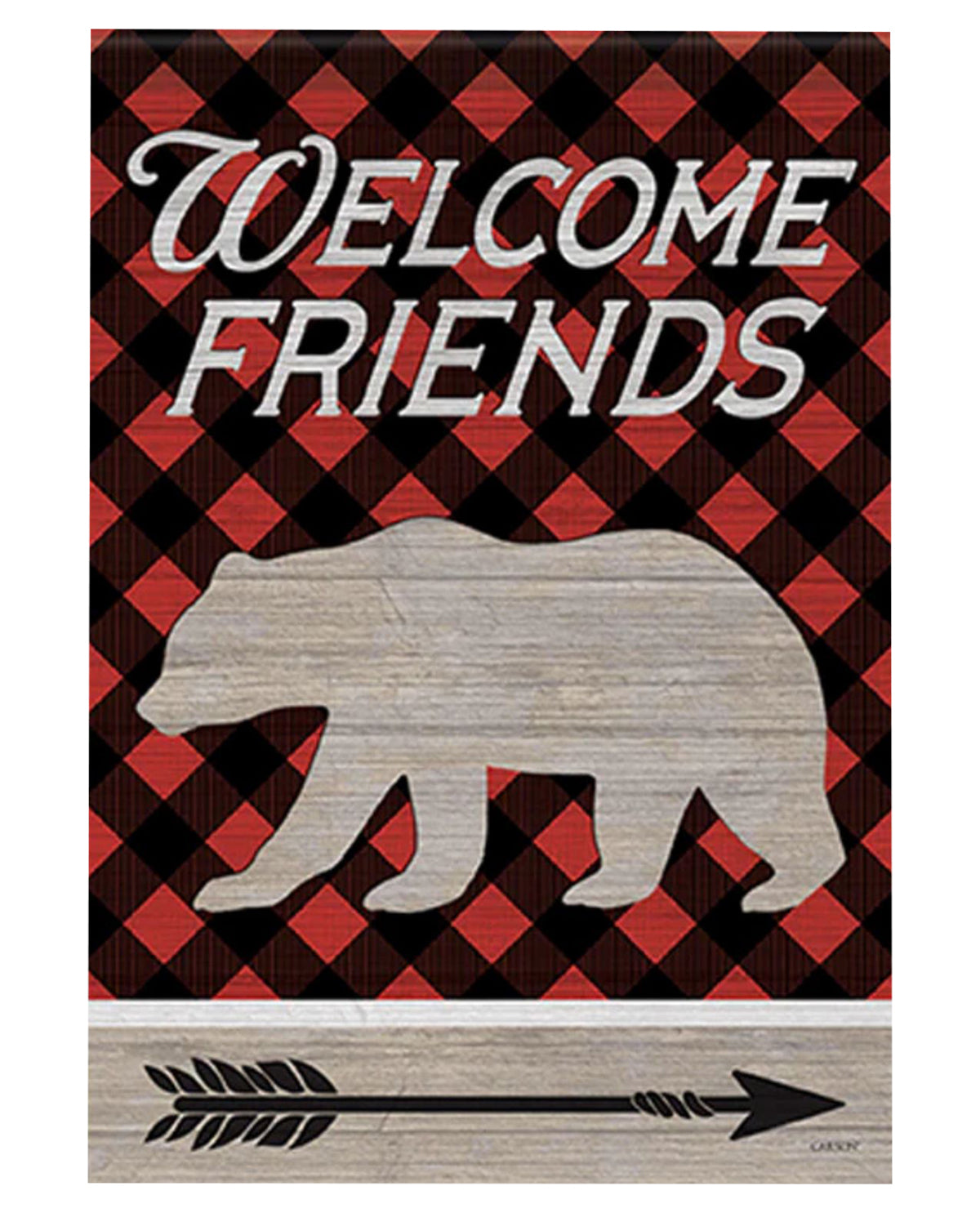 Welcome Friends Bear Garden Flag