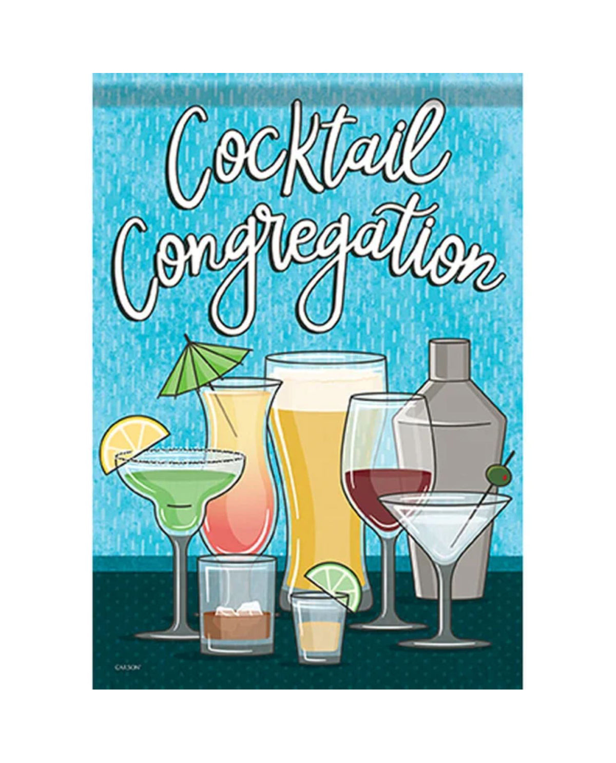 Cocktail Congregation Garden Flag