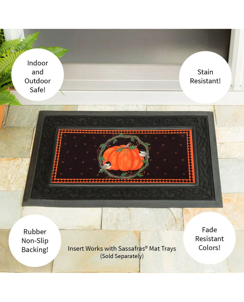 Chickadee And Pumpkin Sassafras Switch Door Mat