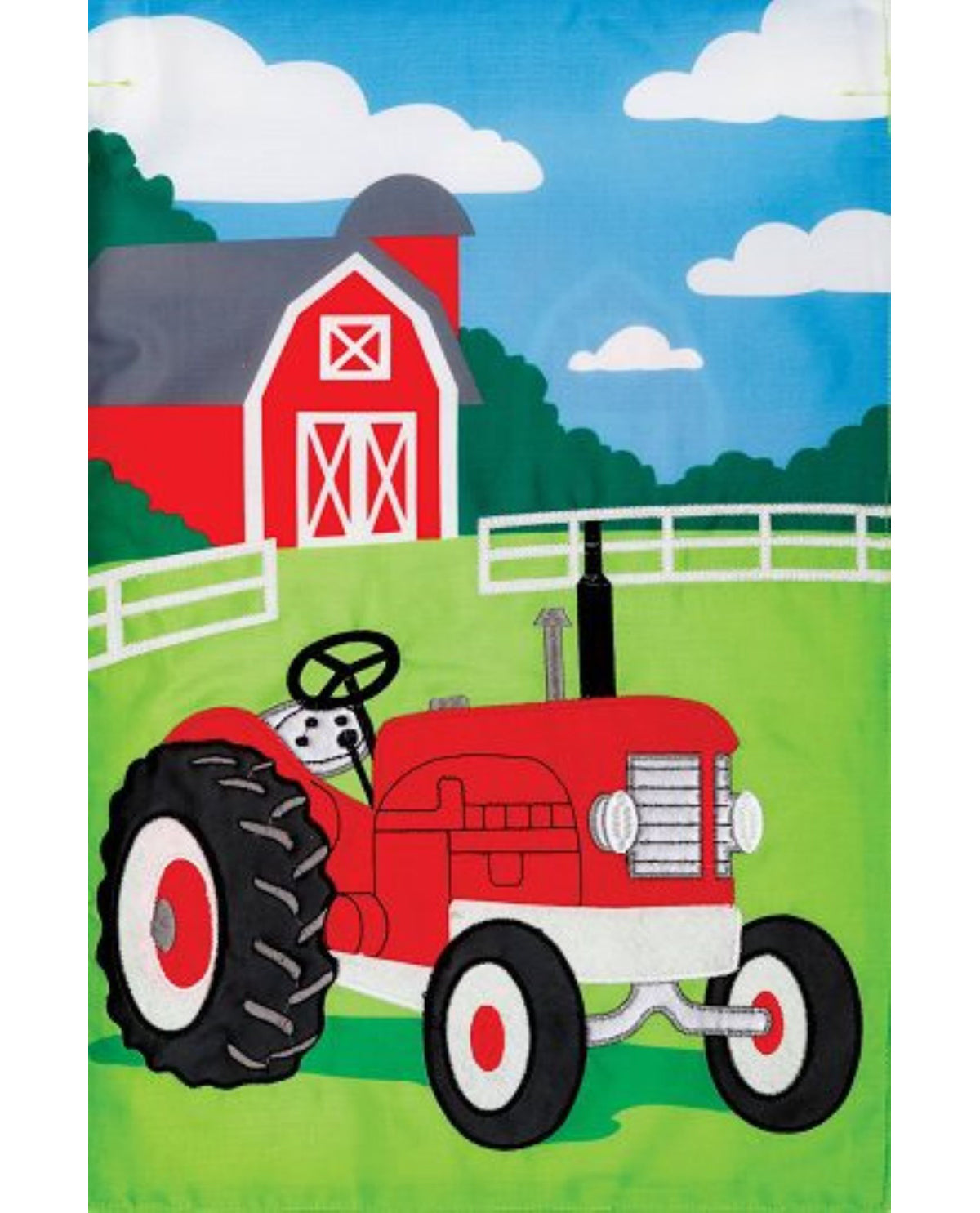 Tractor Garden Applique Flag