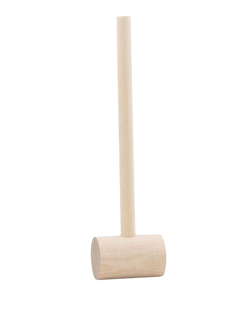 Wooden mallet on a white background