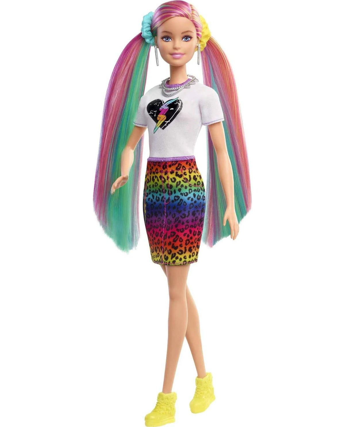 Barbie Leopard Rainbow Hair Doll with Color Change Highlights