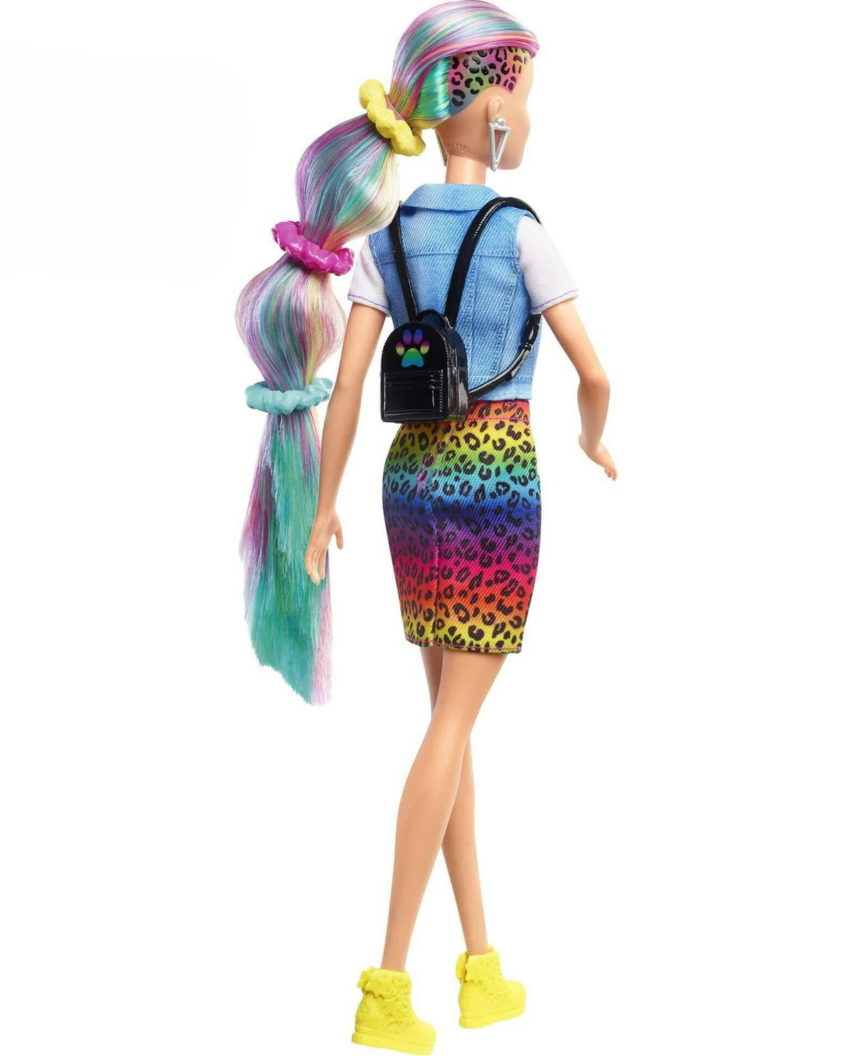 Barbie Leopard Rainbow Hair Doll with Color Change Highlights