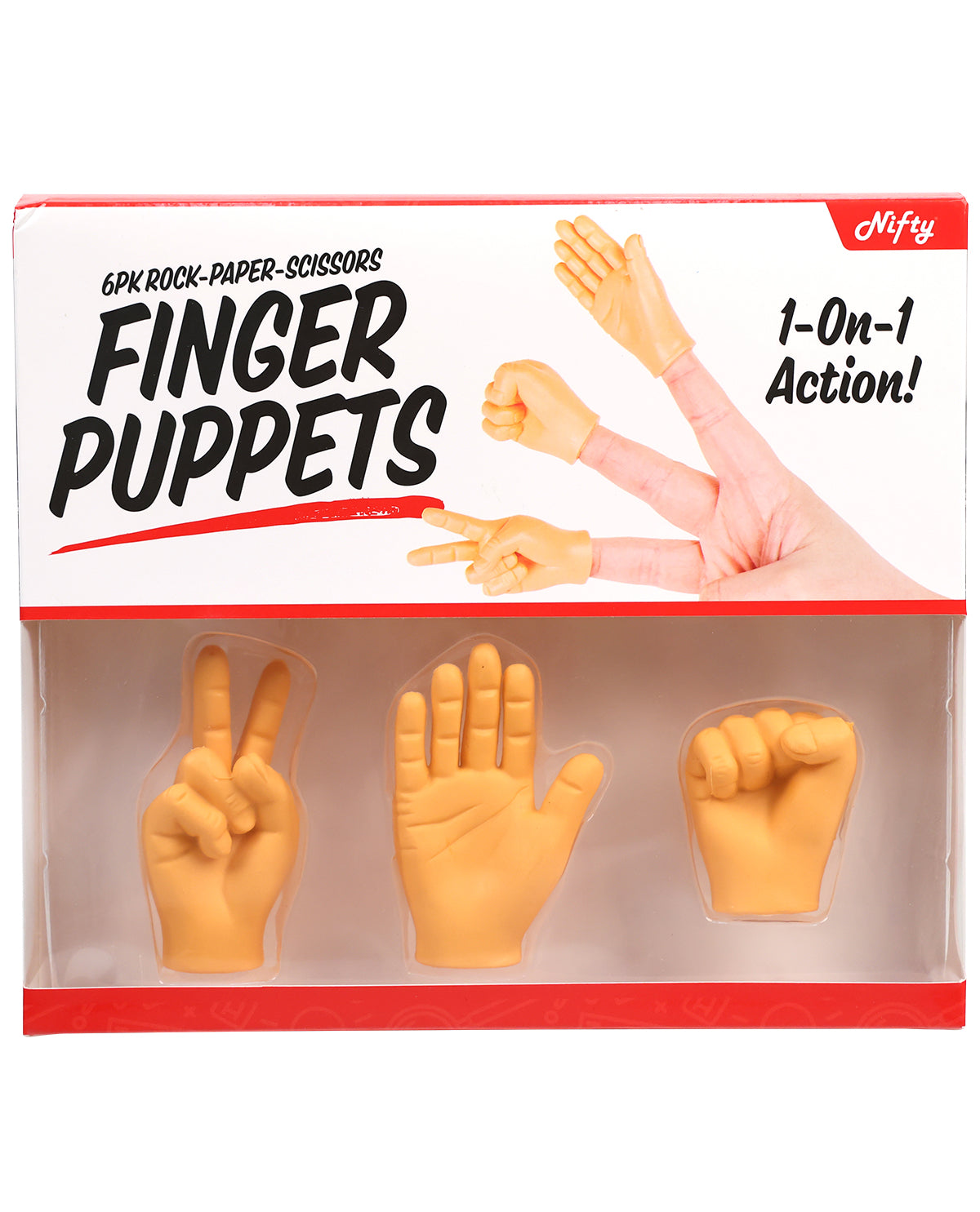 Rock, Paper, Scissors Finger Puppets - Six Pack