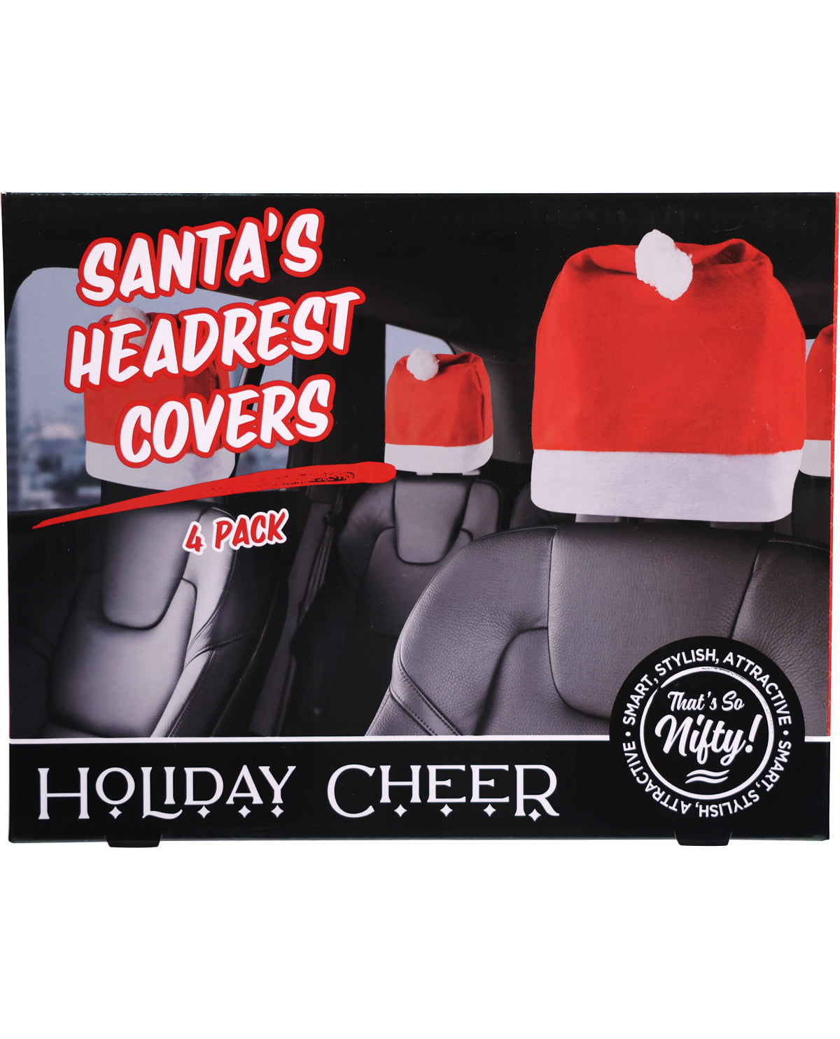 Santa Hat Automotive Headrest Set