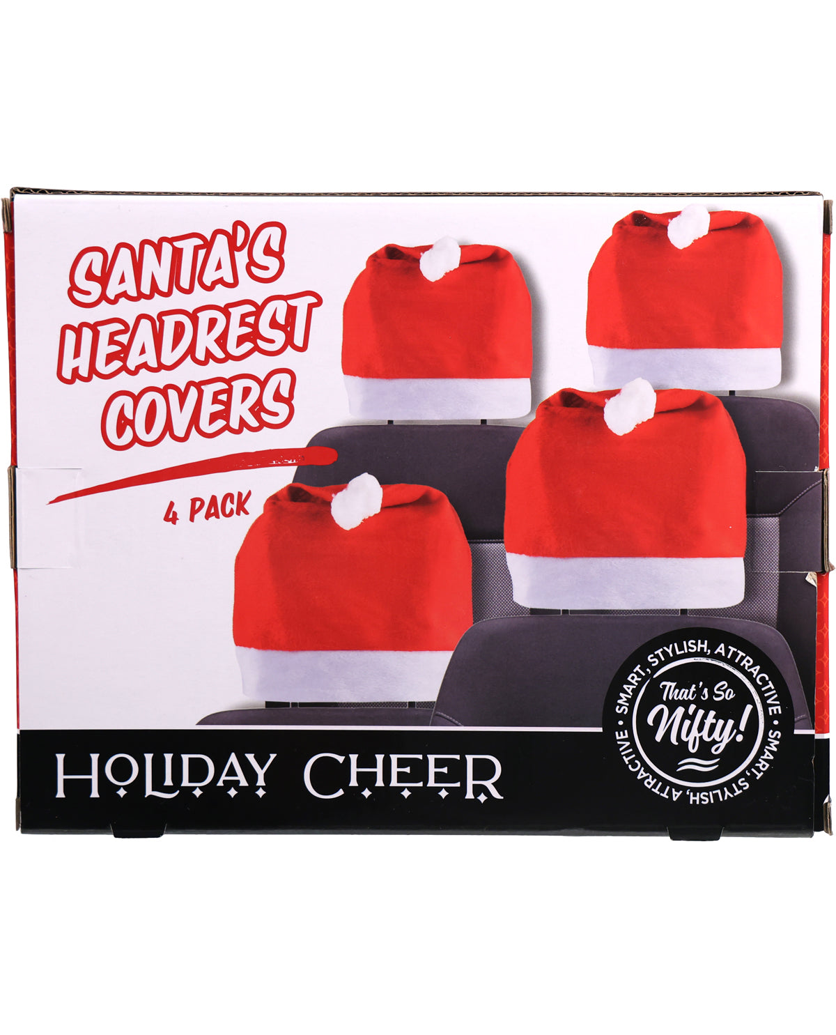 Santa Hat Automotive Headrest Set