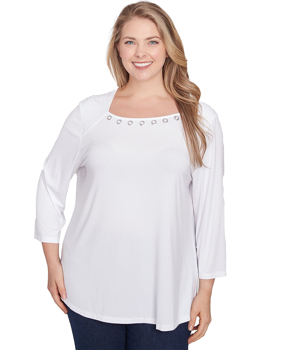 Ruby Road Missy Casual Luxe Grommet Knit Top