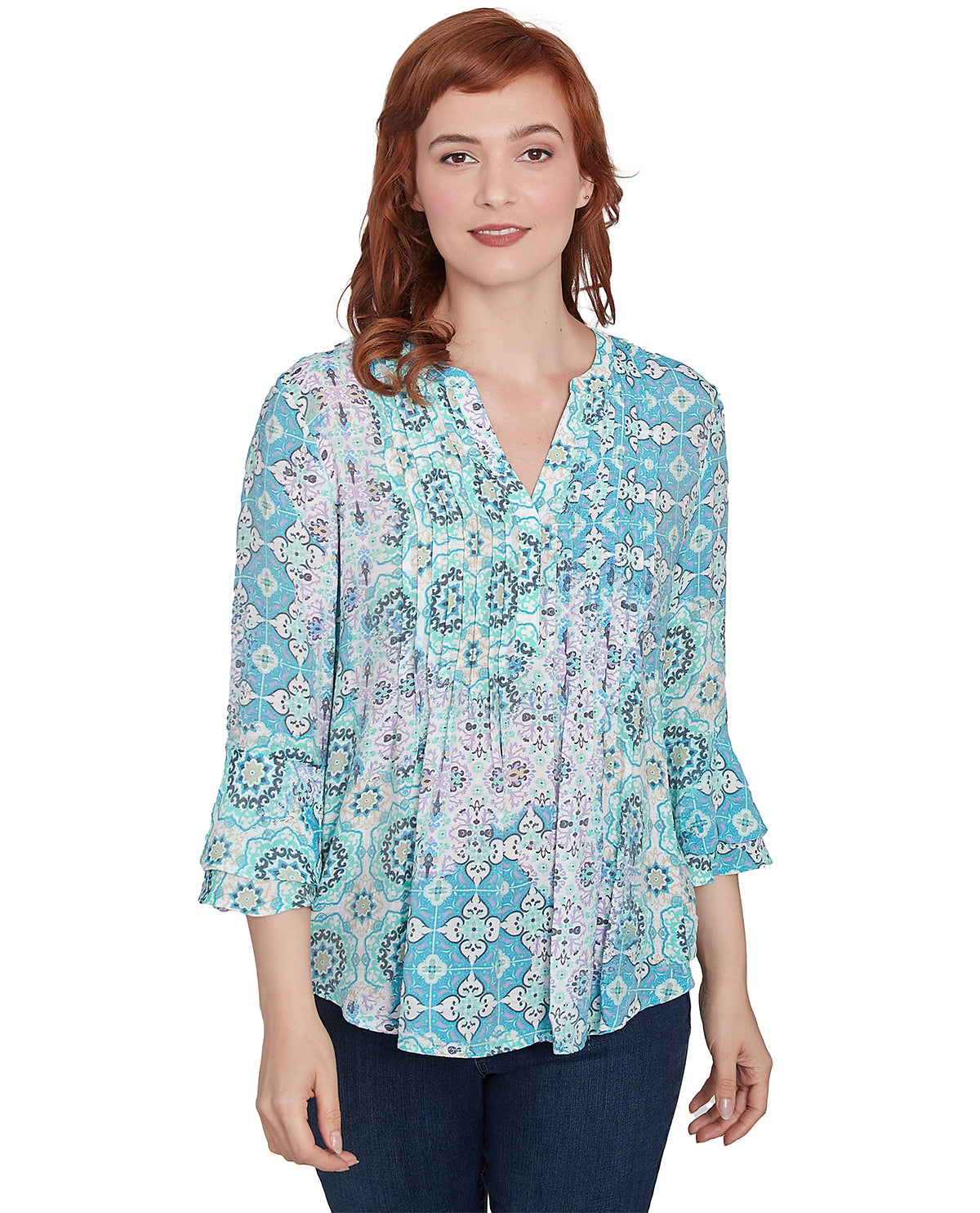 Ruby Rd Toastmu Ruby Road Hello Spring Patchwork Woven Top Julep – Hamrick's Shop