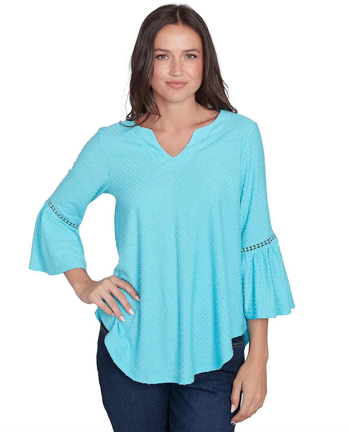 Ruby Road Missy Spring Oasis Swiss Dot Knit Top