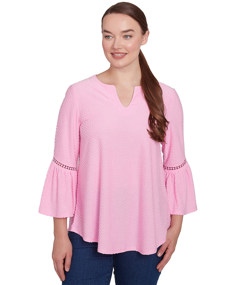 Ruby Road Missy Spring Oasis Swiss Dot Knit Top