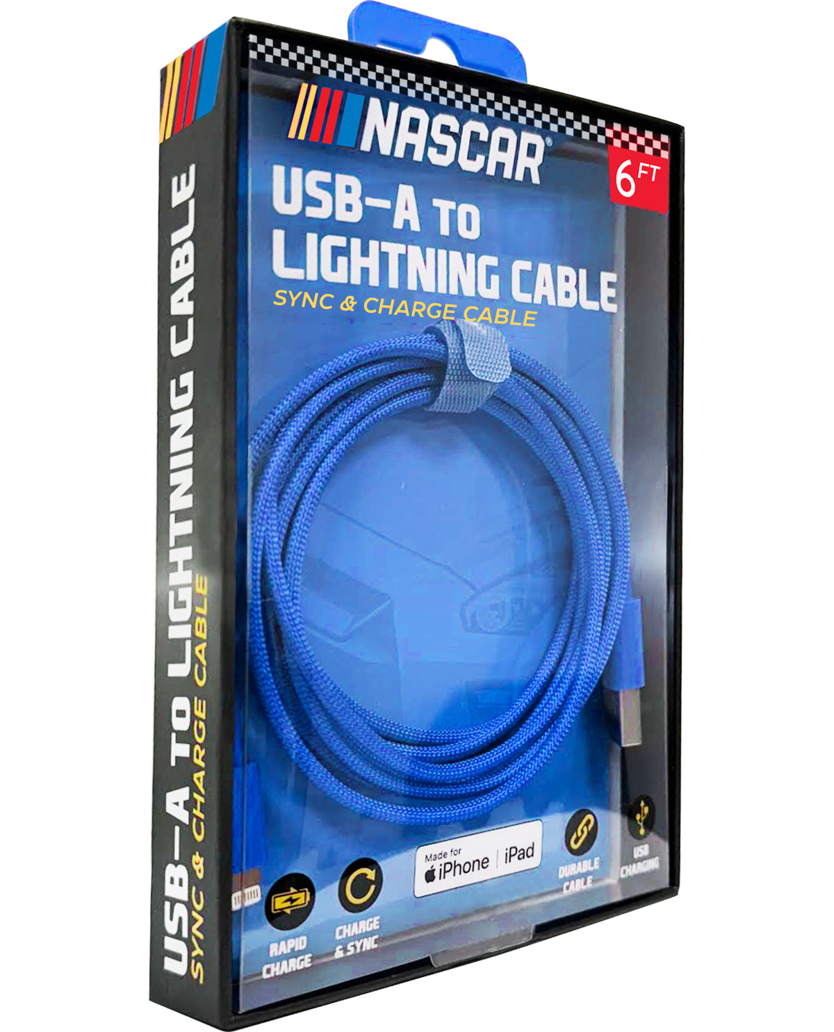 NASCAR Blue 6Ft. Lightning Sync & Charge Cable