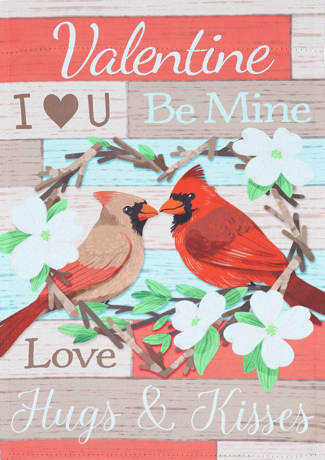 Cardinal Couple Suede Garden Flag