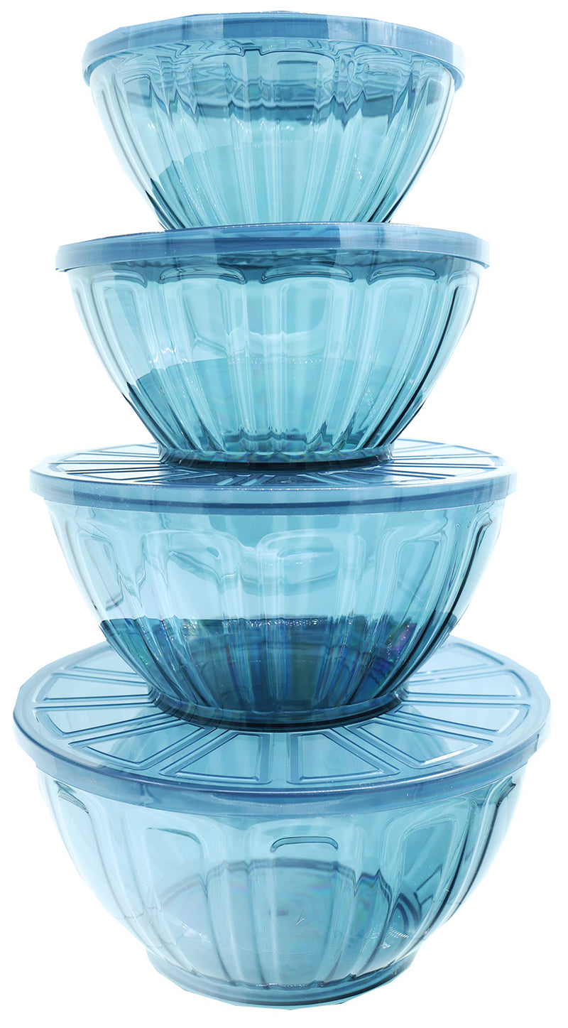 Navy Fluted Mixing Bowl 4 Piece Set