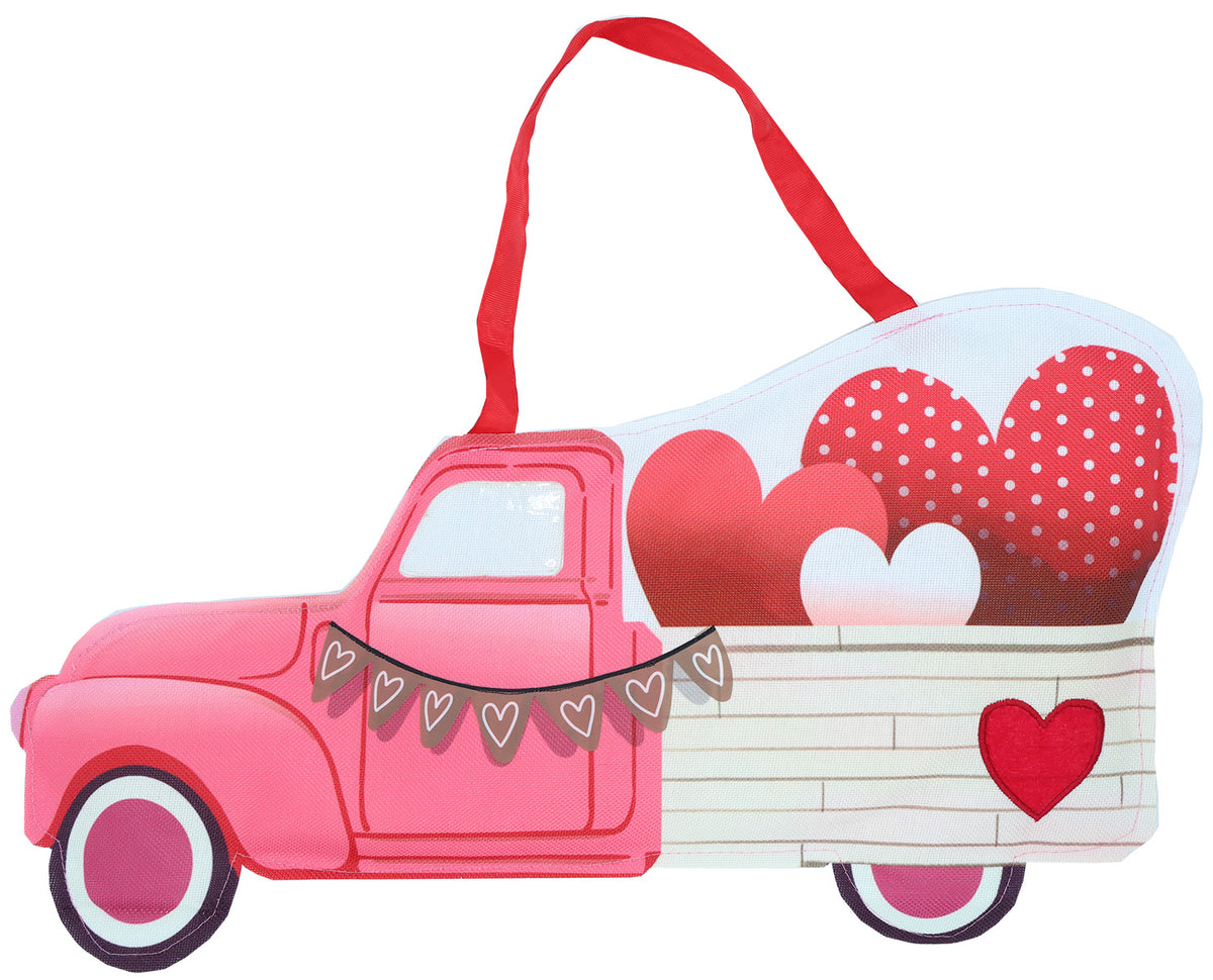 Valentine's Truck & Hearts Door Decor