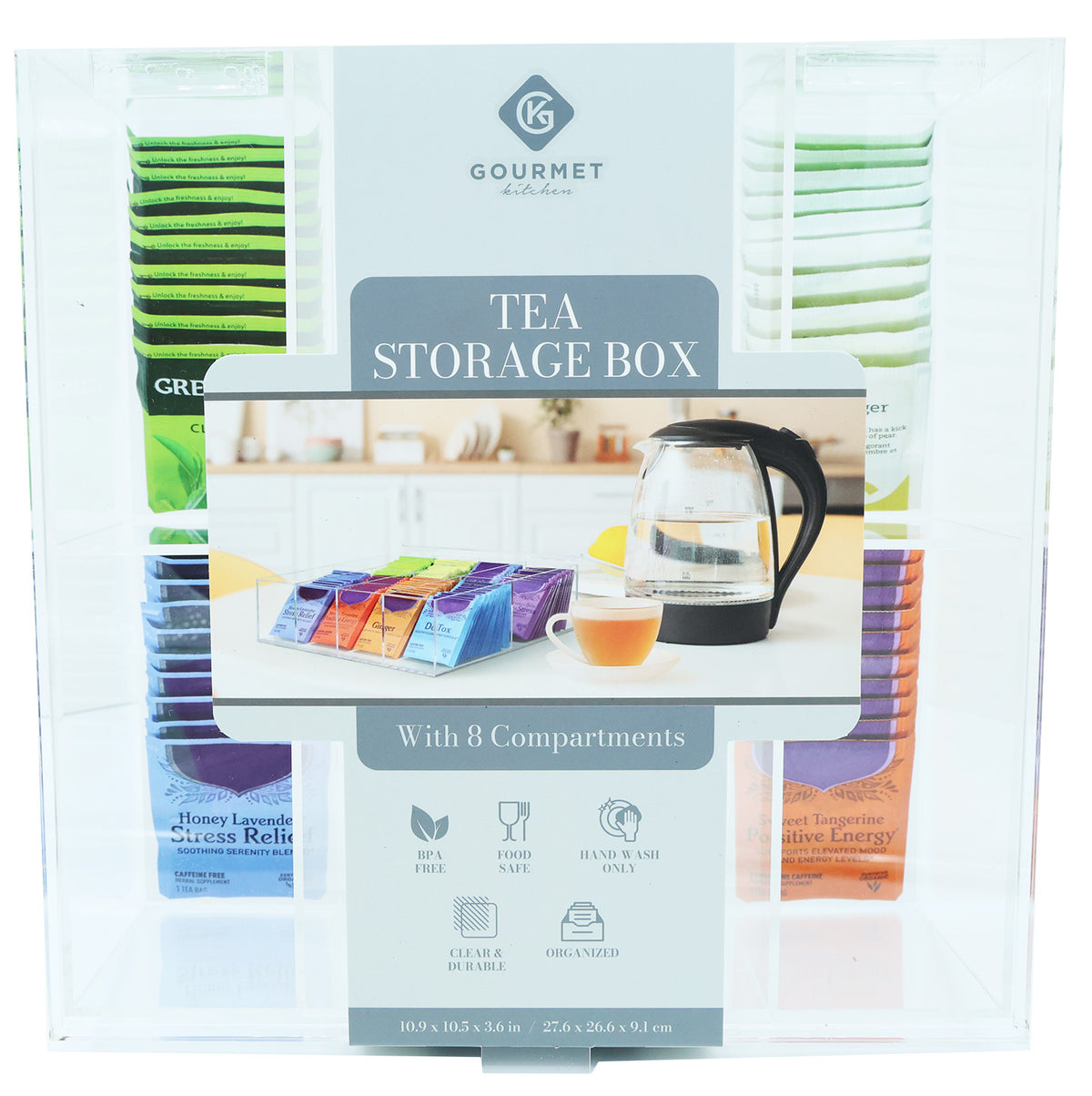 Acrylic 8-Slot Tea Storage Organizer