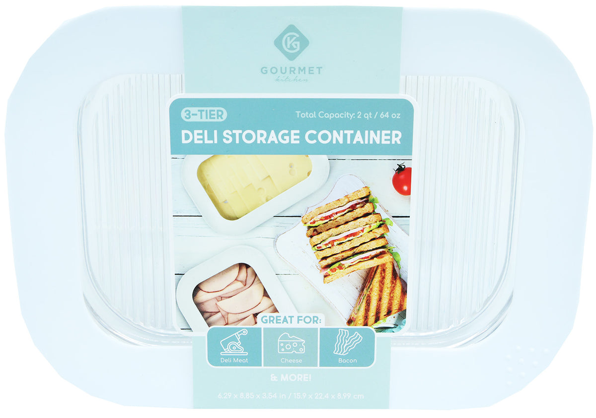 White 3-Tier Deli Meat Storage Container