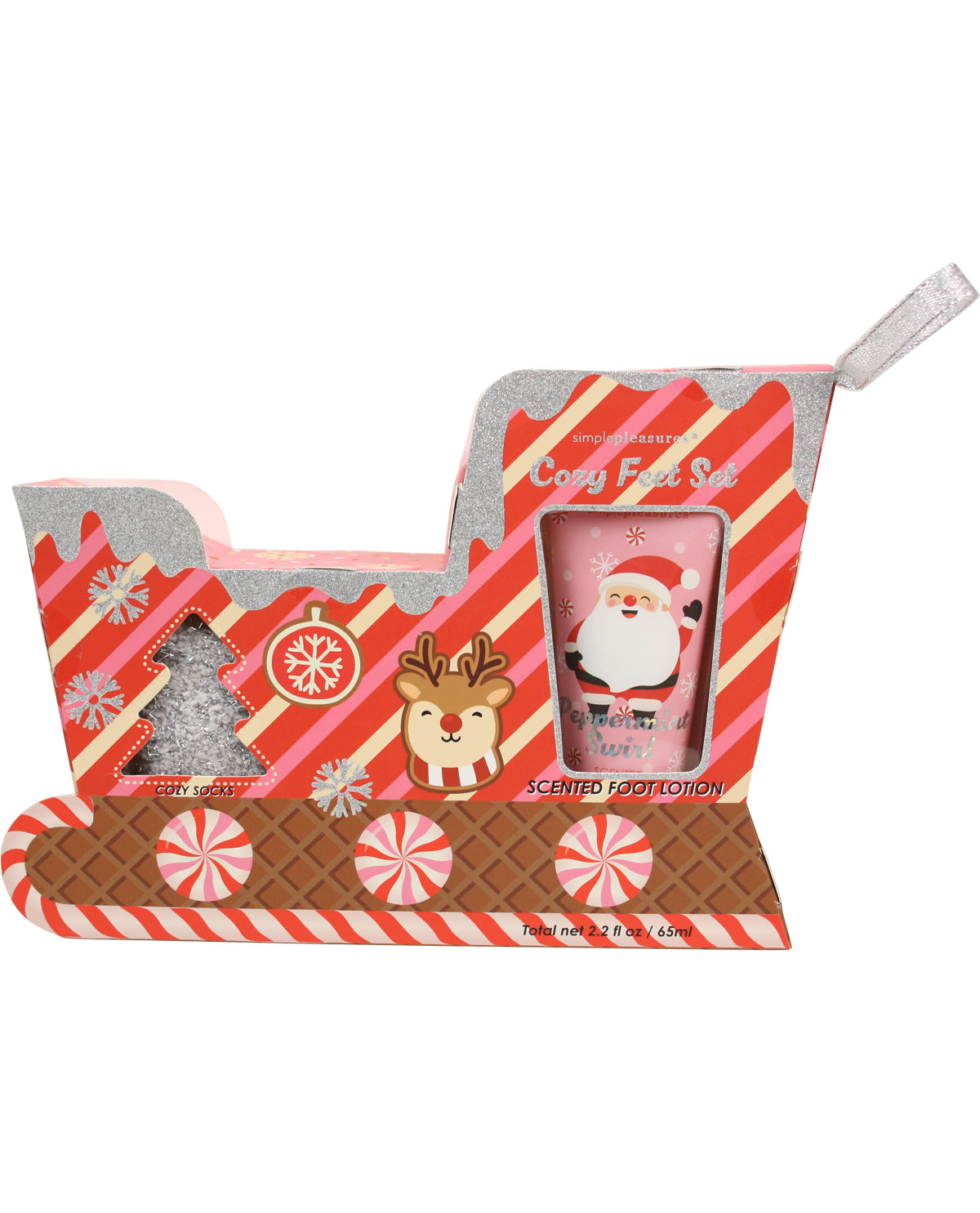 Santa Holiday Train Cozy Feet Gift Set