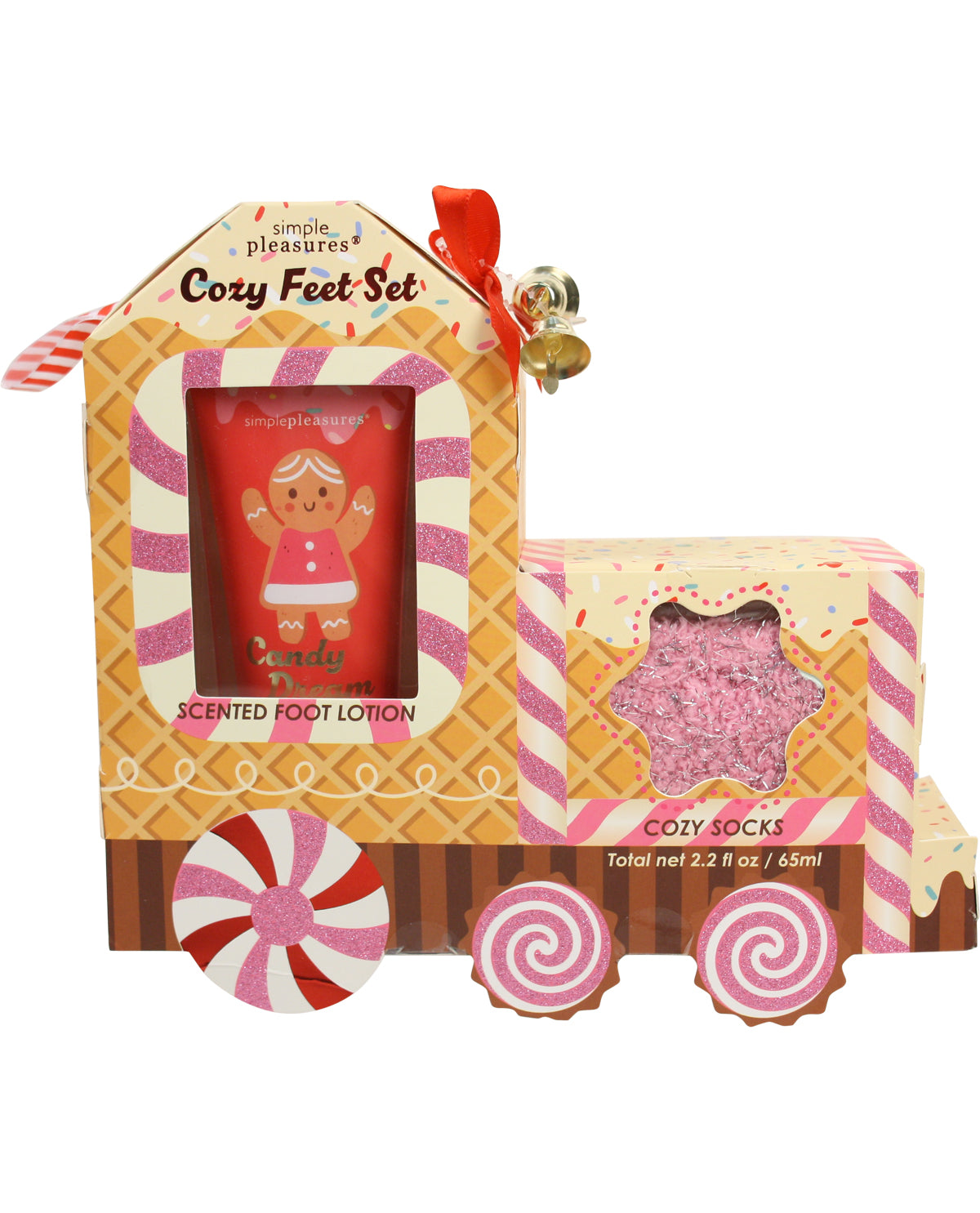 Holiday Gingerbread Train Cozy Feet Gift Set