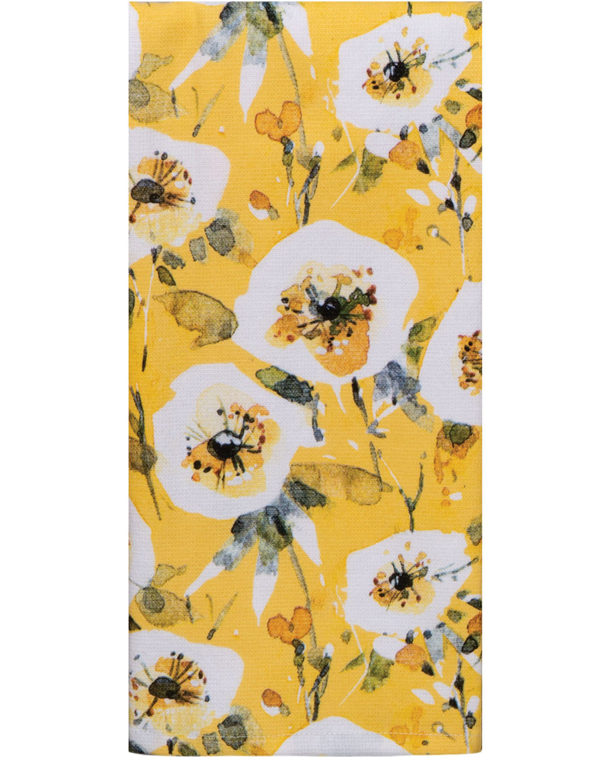 Sweet Home Yellow Floral Dual-Purpose Kitchen Towel