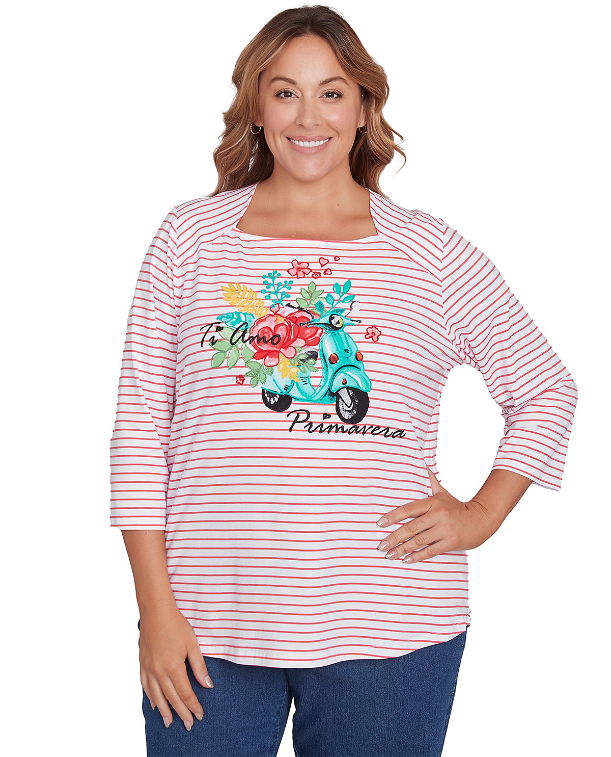Ruby Road Must Haves Ti Amo Knit Top Coral