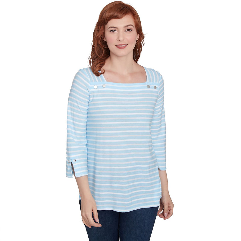 Ruby Road Missy Resort Ready Ribbon Stripe Top