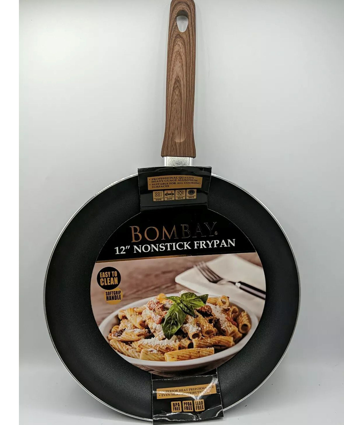 Bombay 12" Nonstick Frypan with Light Bright Wood Handle