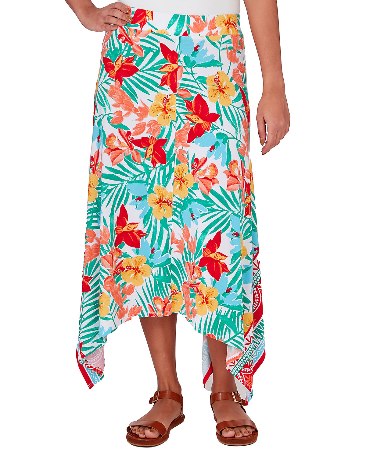 Ruby Road Tropical Splash Geometric Skirt