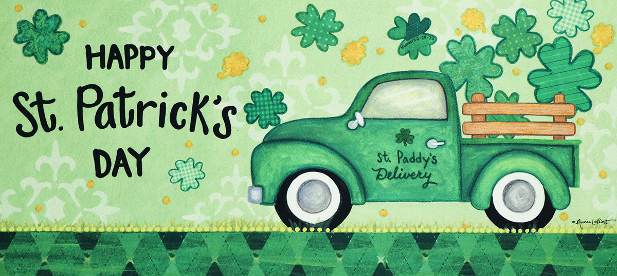 St. Patrick's Day Truck Sassafras Mat