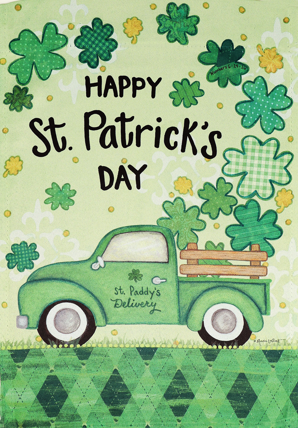 St. Patrick's Day Truck Suede Garden Flag