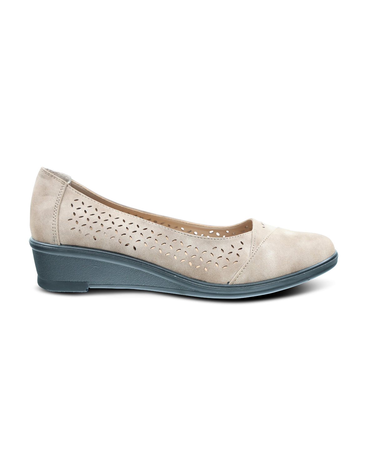 Aerocushion Lilah Taupe Casual Slip-On Wedge