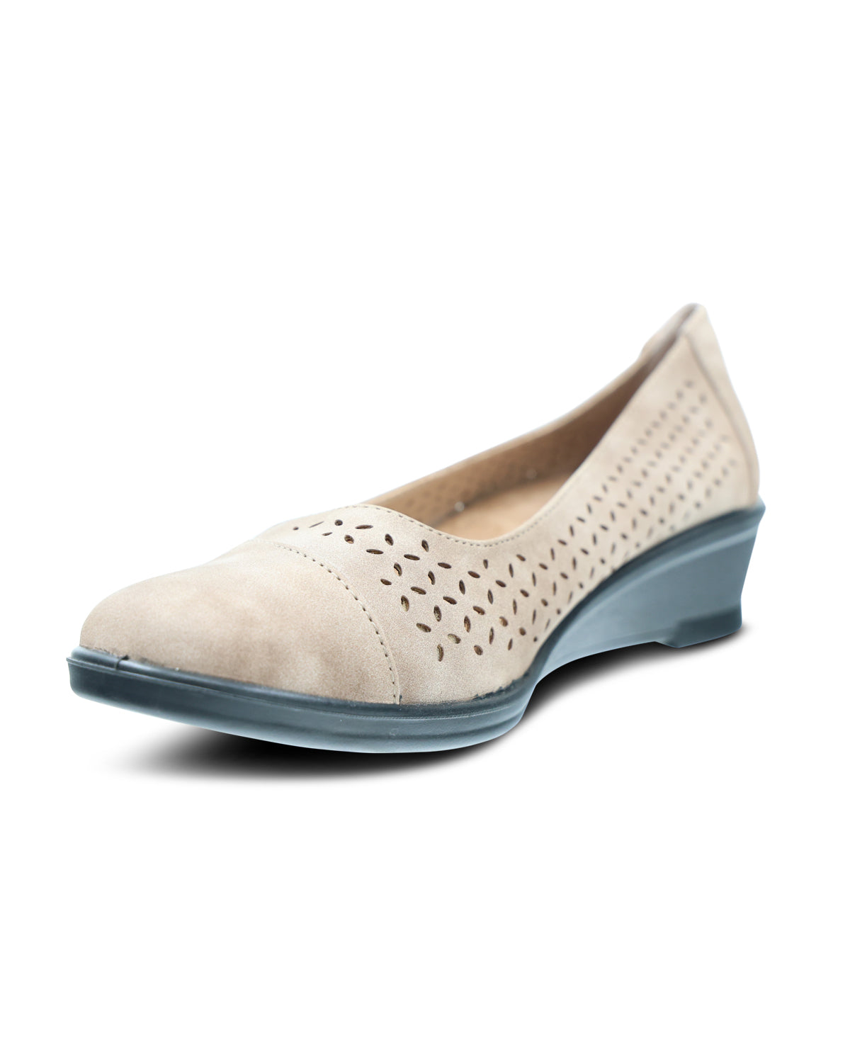 Aerocushion Lilah Taupe Casual Slip-On Wedge