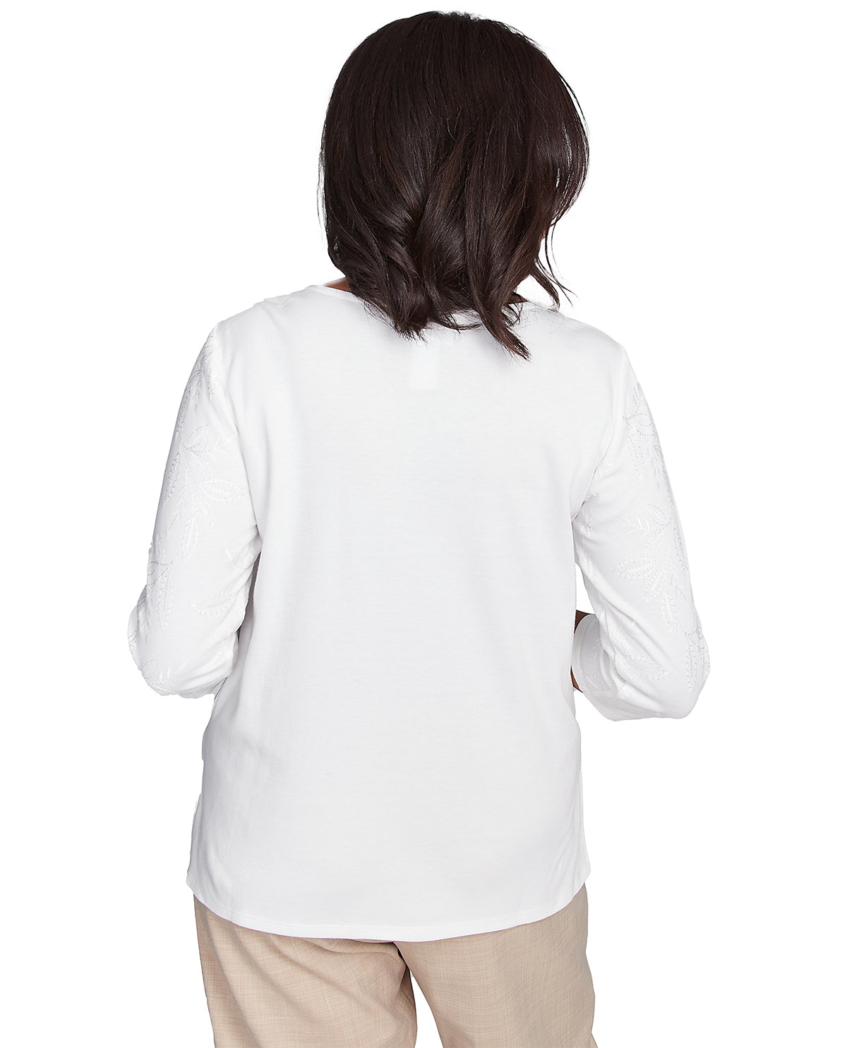 Alfred Dunner Missy Catalina Island Embroidered Flowers Top