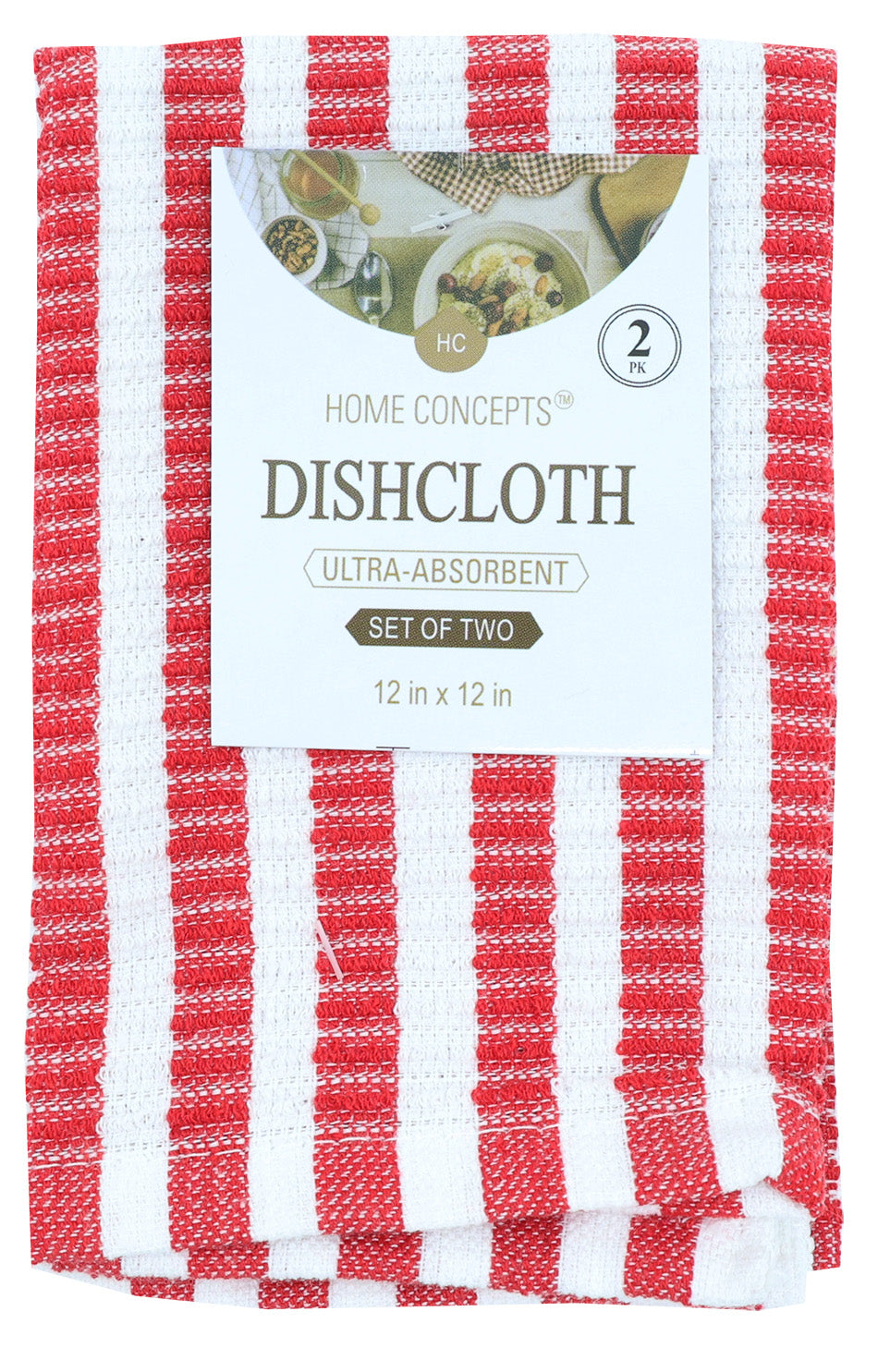 Red Ribbed Dishcloth Set