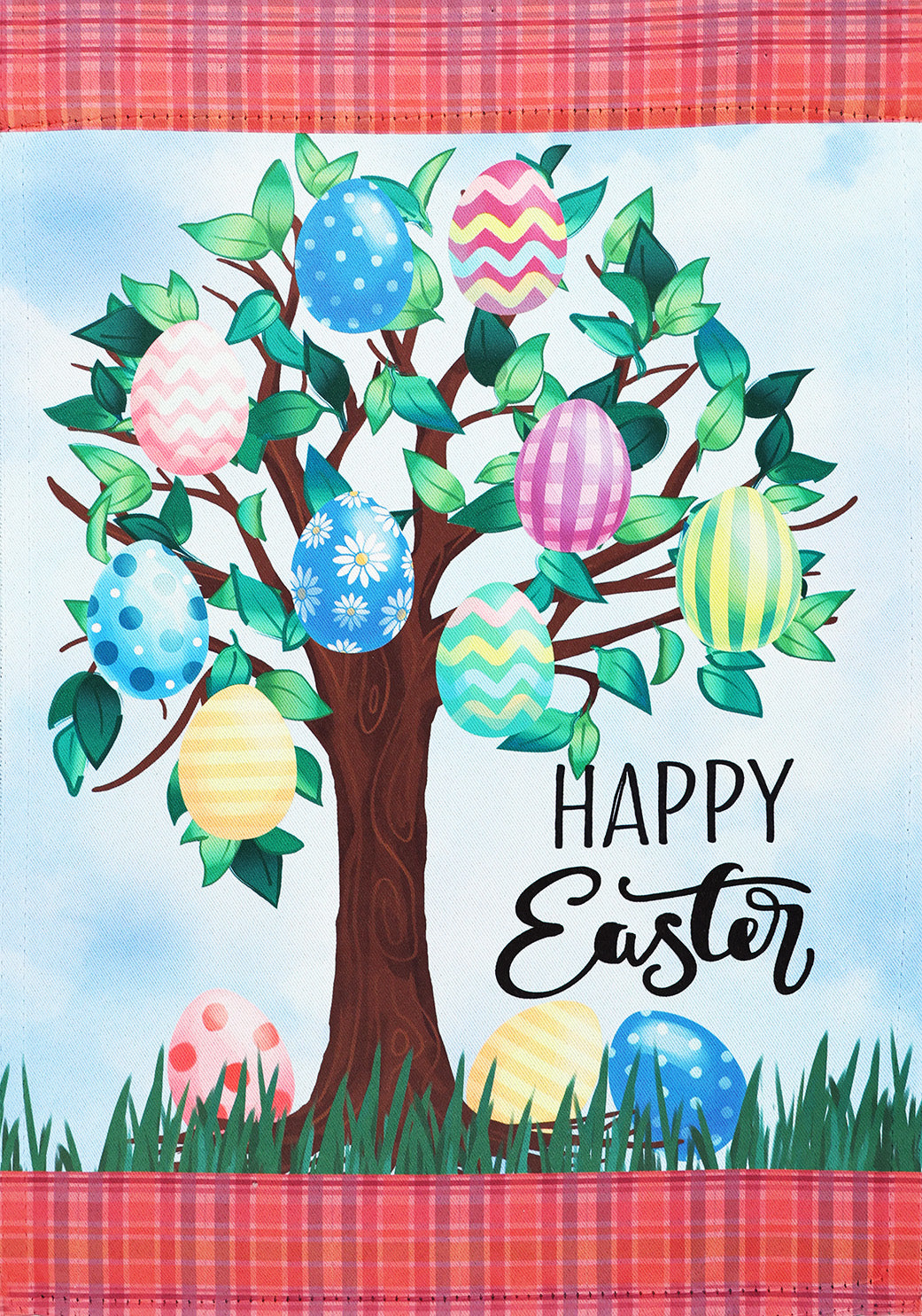 Easter Egg Tree Suede Garden Flag