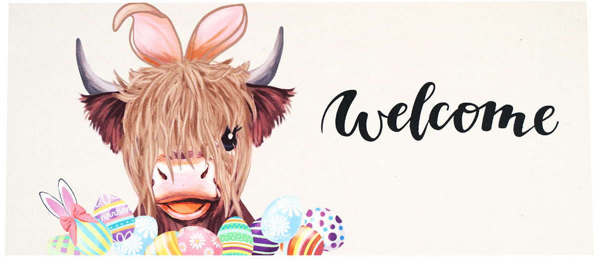 Easter Highland Cow Sassafras Mat