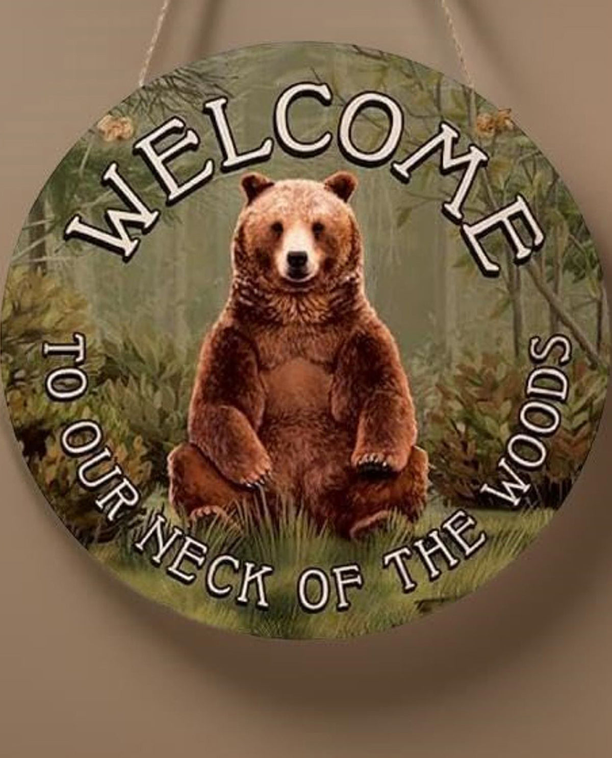 Our Neck of the Woods with Black Bear Door Hanger