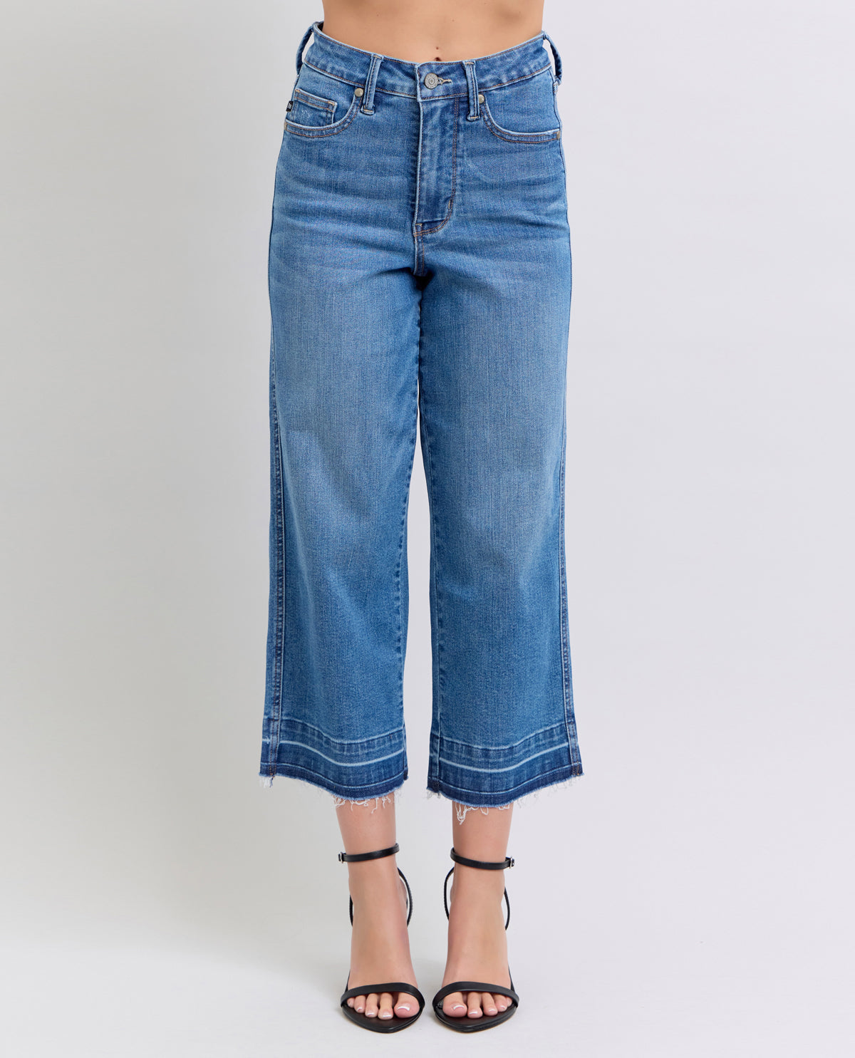 Judy Blue High Waist Wide Leg Cropped Jean