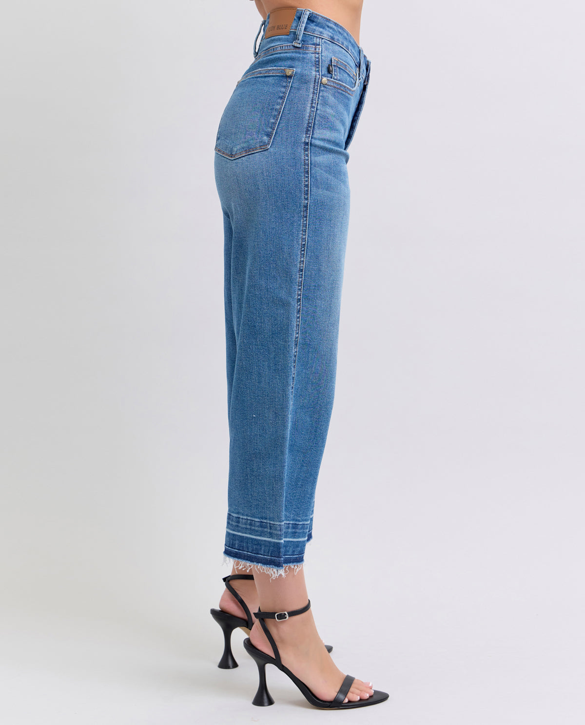 Judy Blue High Waist Wide Leg Cropped Jean