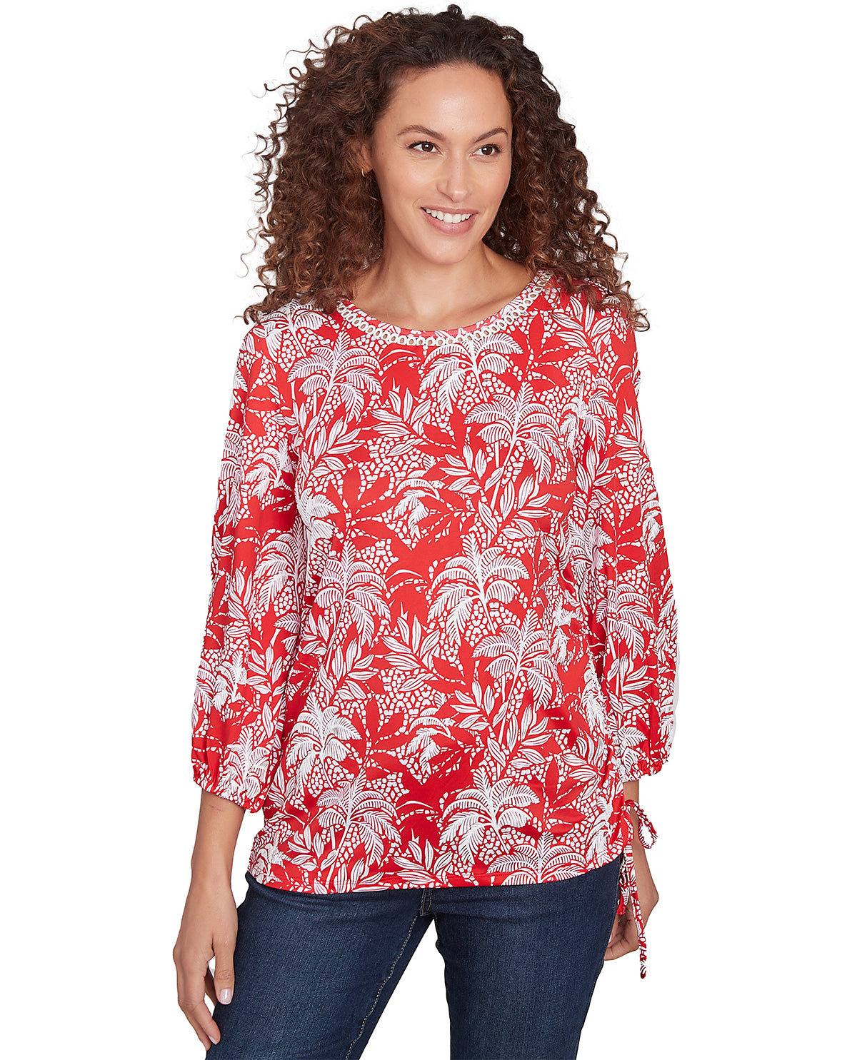 Ruby Road Bali Bliss 3/4 Sleeve Scoop Neck Top
