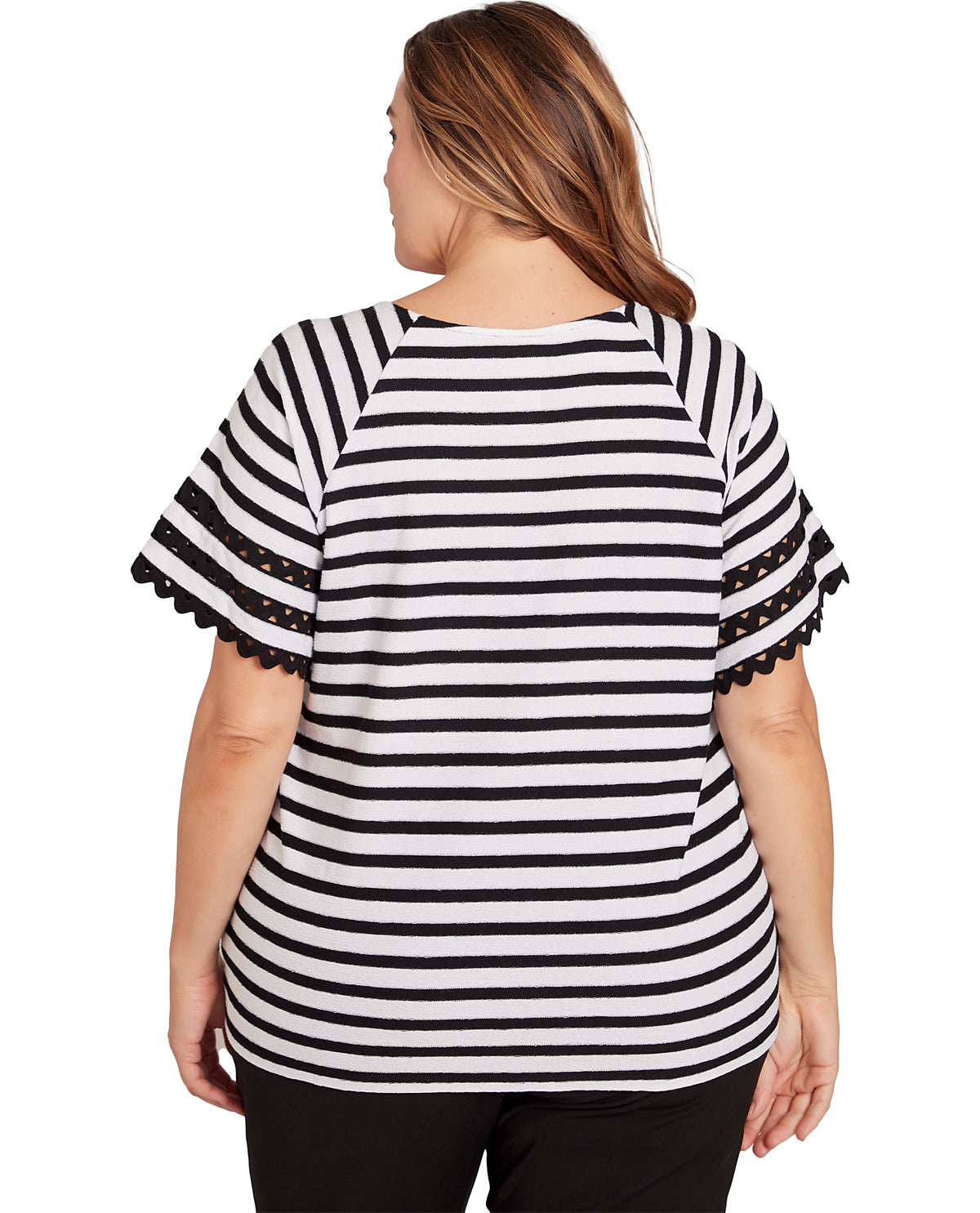 Ruby Road Women's Pattern Play Crepe Striped Knit Top
