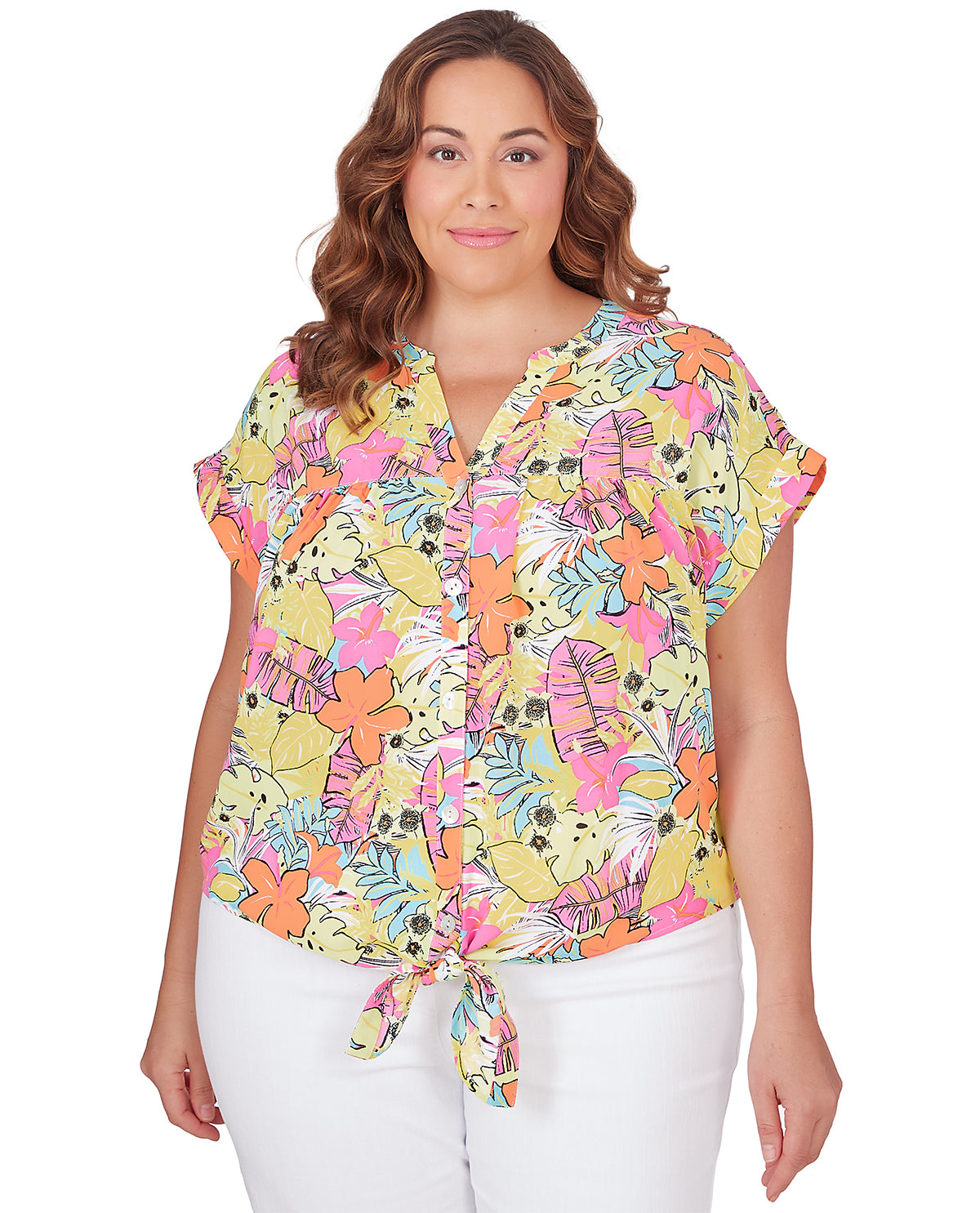 RUBY ROAD WOVEN PARTY TIE TOP