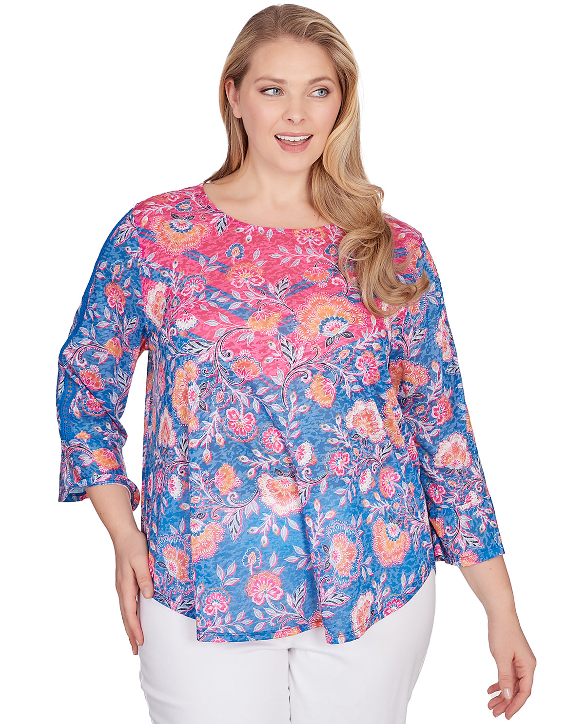 Ruby Road Plus Women's Floral Print Jersey Top