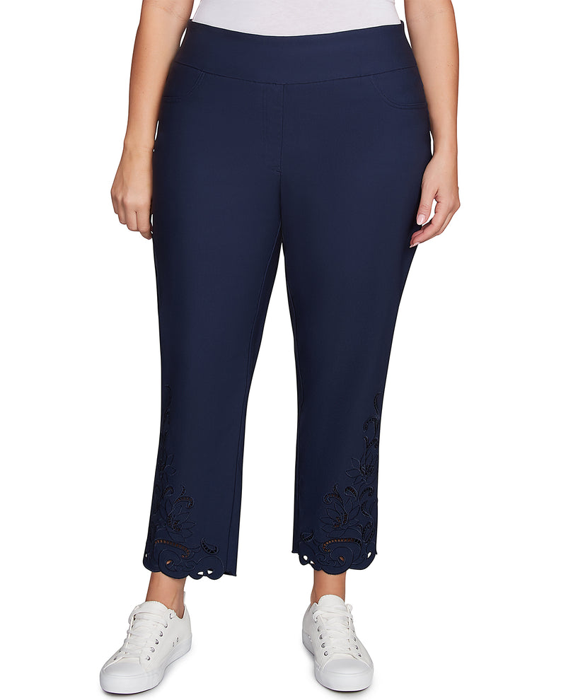 Ruby Road Women's Color Crush Embroidered Silky Pant