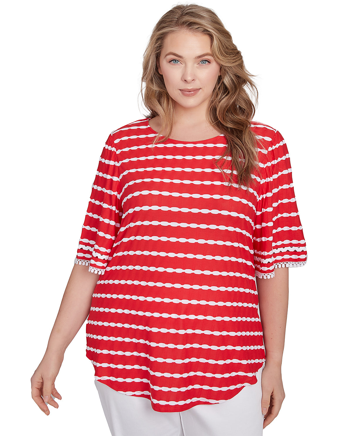 Ruby Road Americana Chic Stripe Knit Top