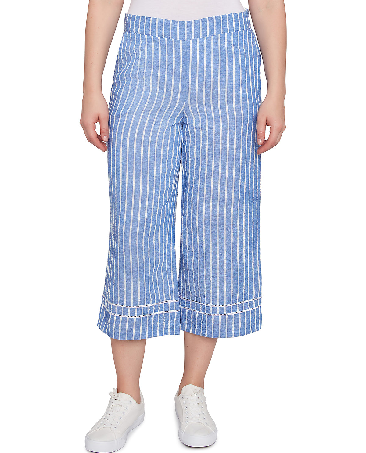 Ruby Road Tinted Tides Pull On Stripe Pants French Blue